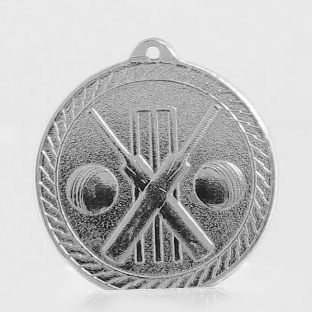 Chevron Cricket Medal 50mm - Silver
