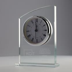 Silver Accented Glass Clock - 180mm