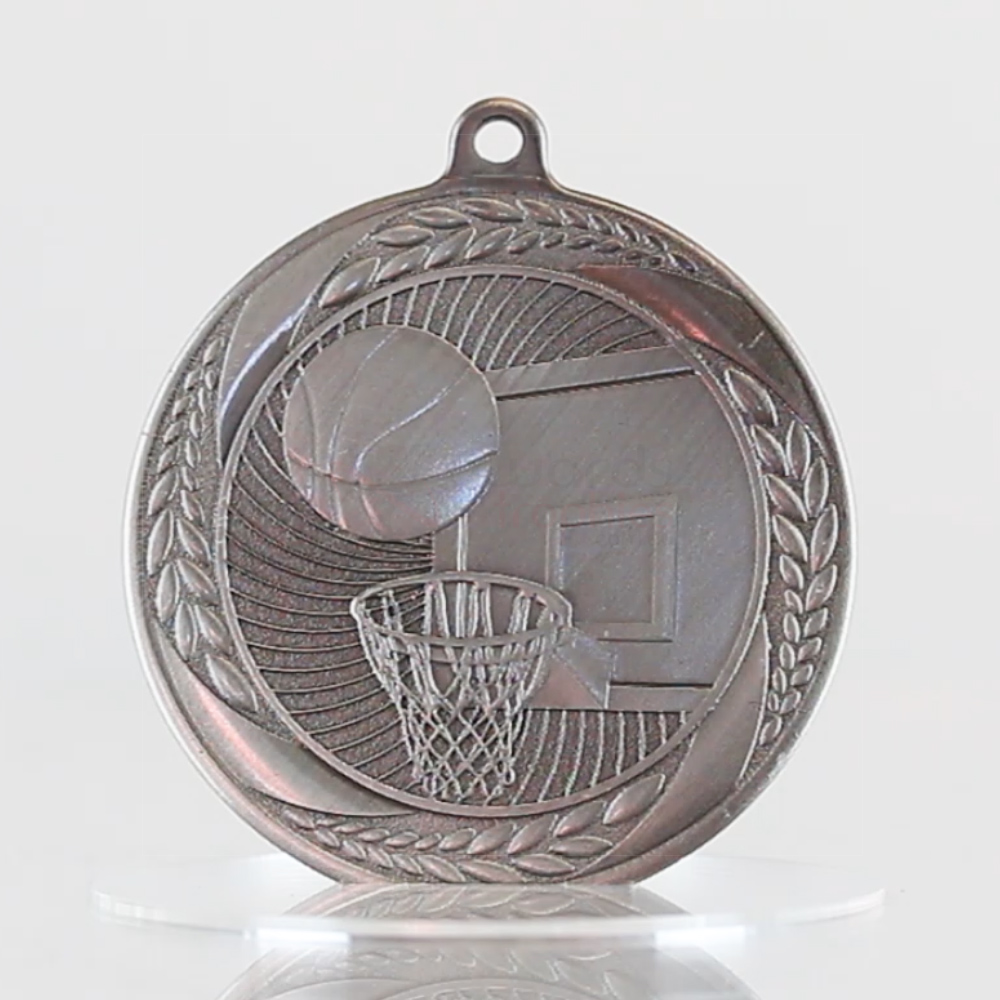 Basketball Apollo Medal 55mm Silver