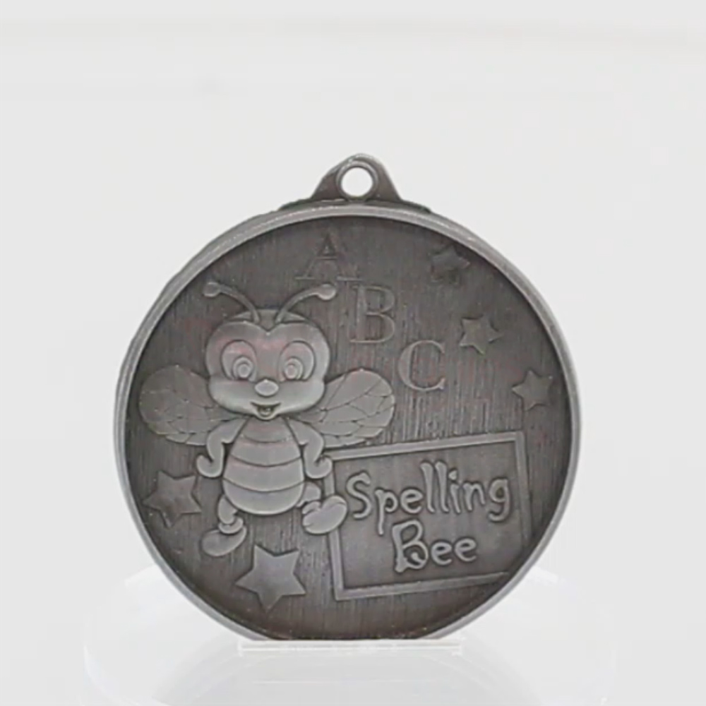 Spelling Bee Medal 52mm Silver 