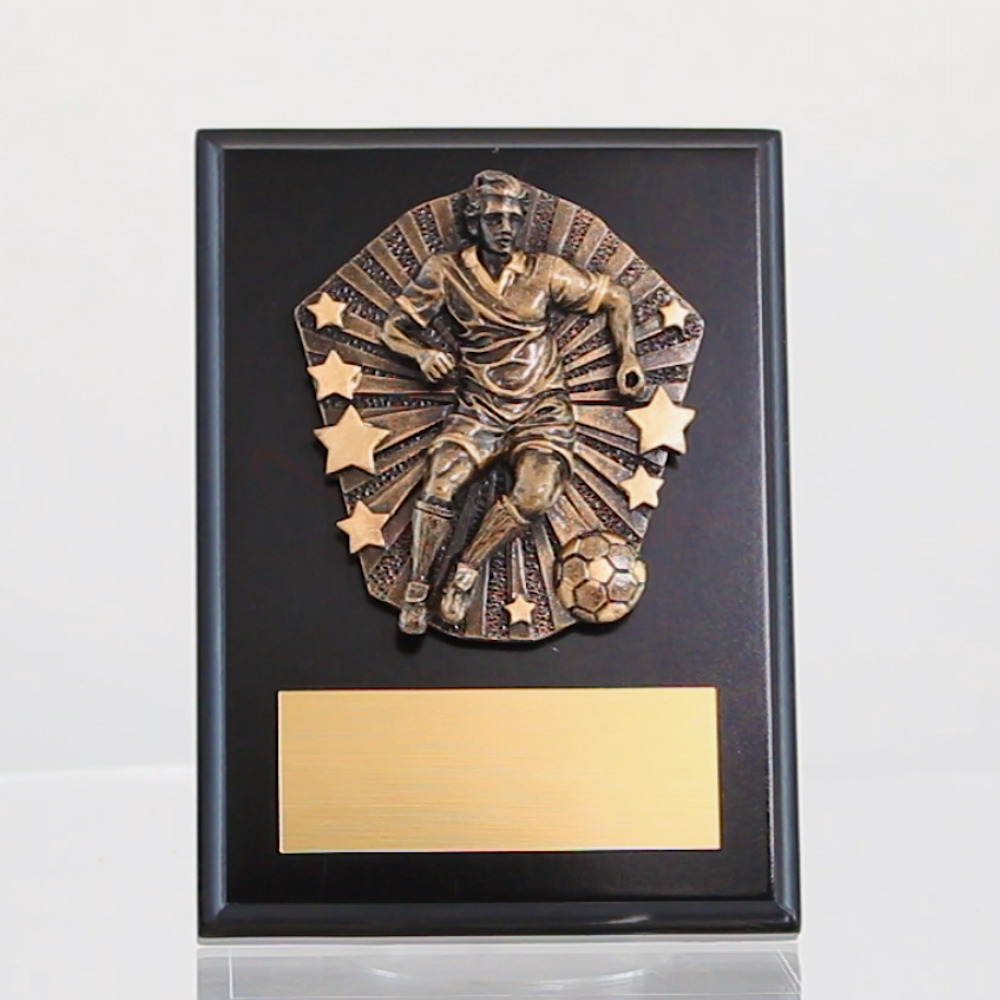 Cosmos Soccer Male Black Plaque 150mm