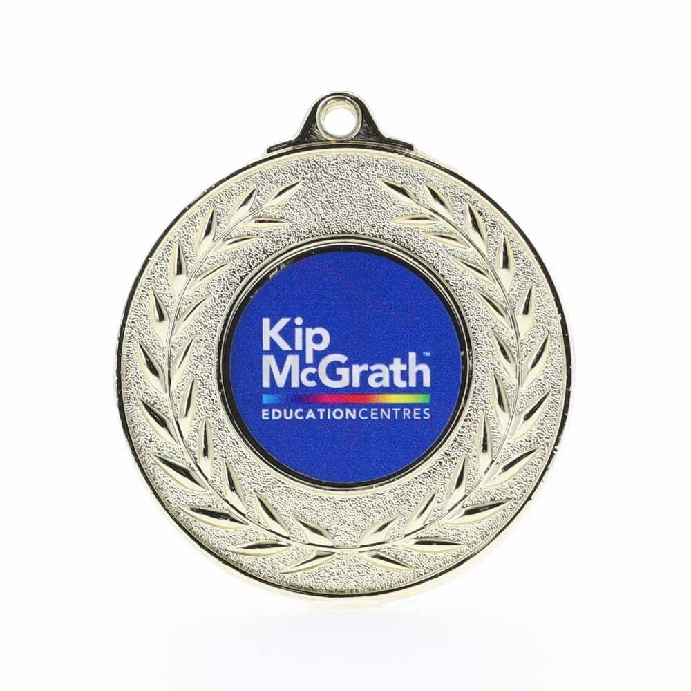 Wreath Personalised Medal 50mm Gold 
