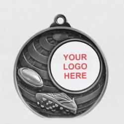Global Rugby Logo Medal 50mm Silver 
