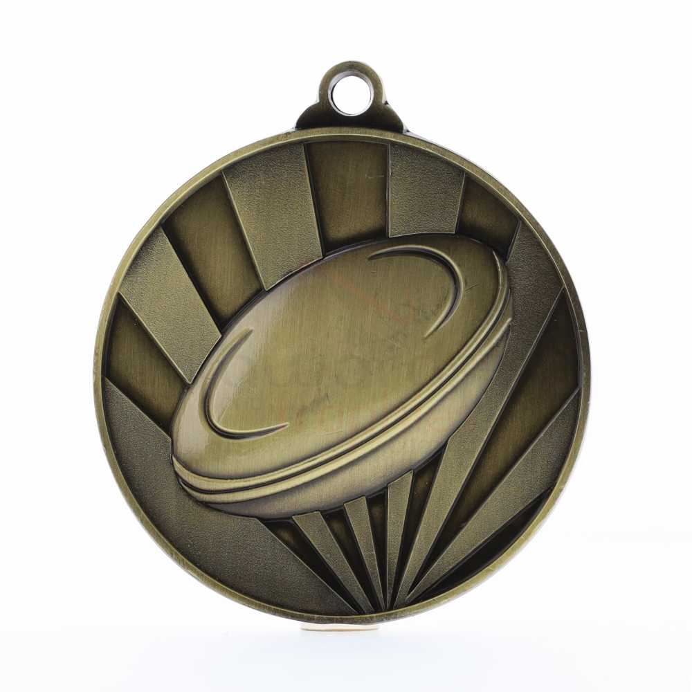 Sunrise Rugby Medal 70mm Gold 