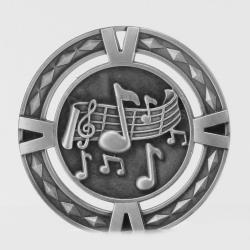 Cutout Music Medal 60mm Silver