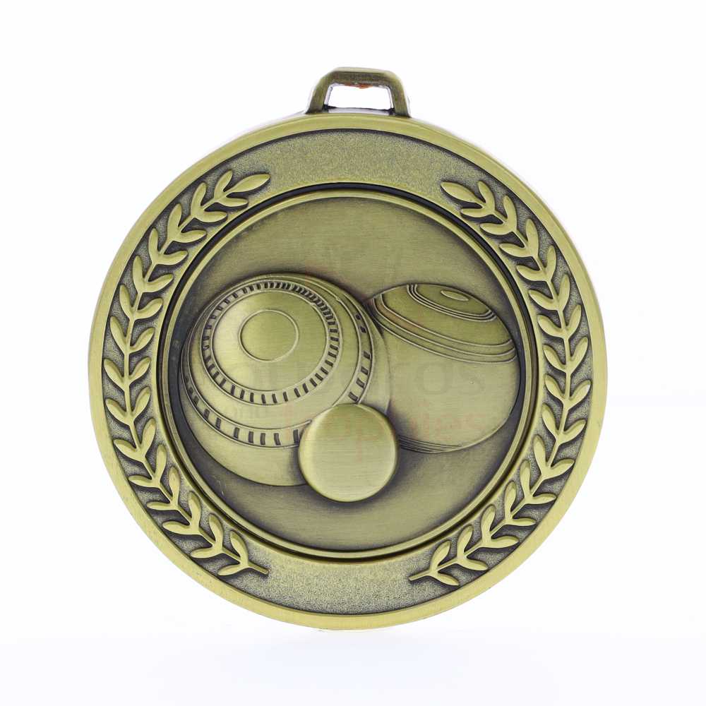 Heavyweight Lawn Bowls Medal 70mm Gold