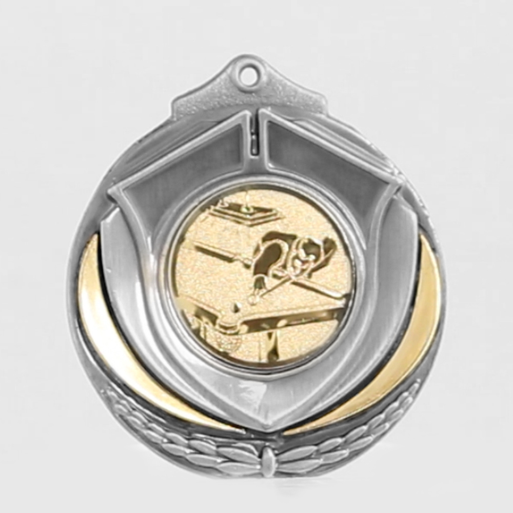 Two Tone Snooker Medal 50mm Silver