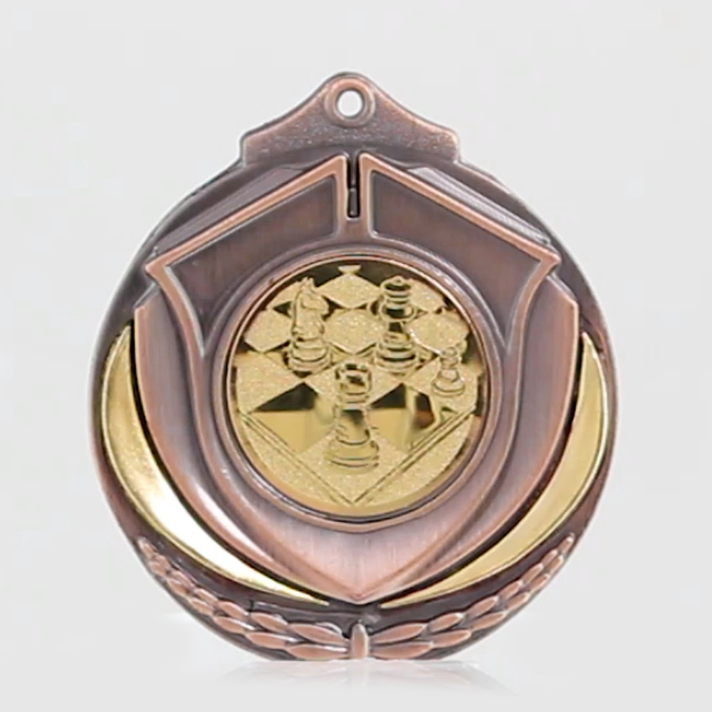 Two Tone Chess Medal 50mm Bronze