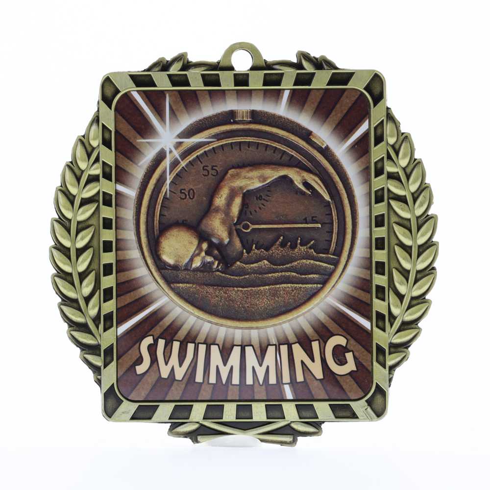 Lynx Wreath Swimming Medal Gold