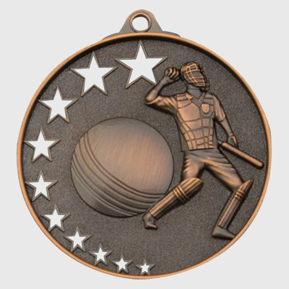 Star Cricket Medal 52mm Bronze