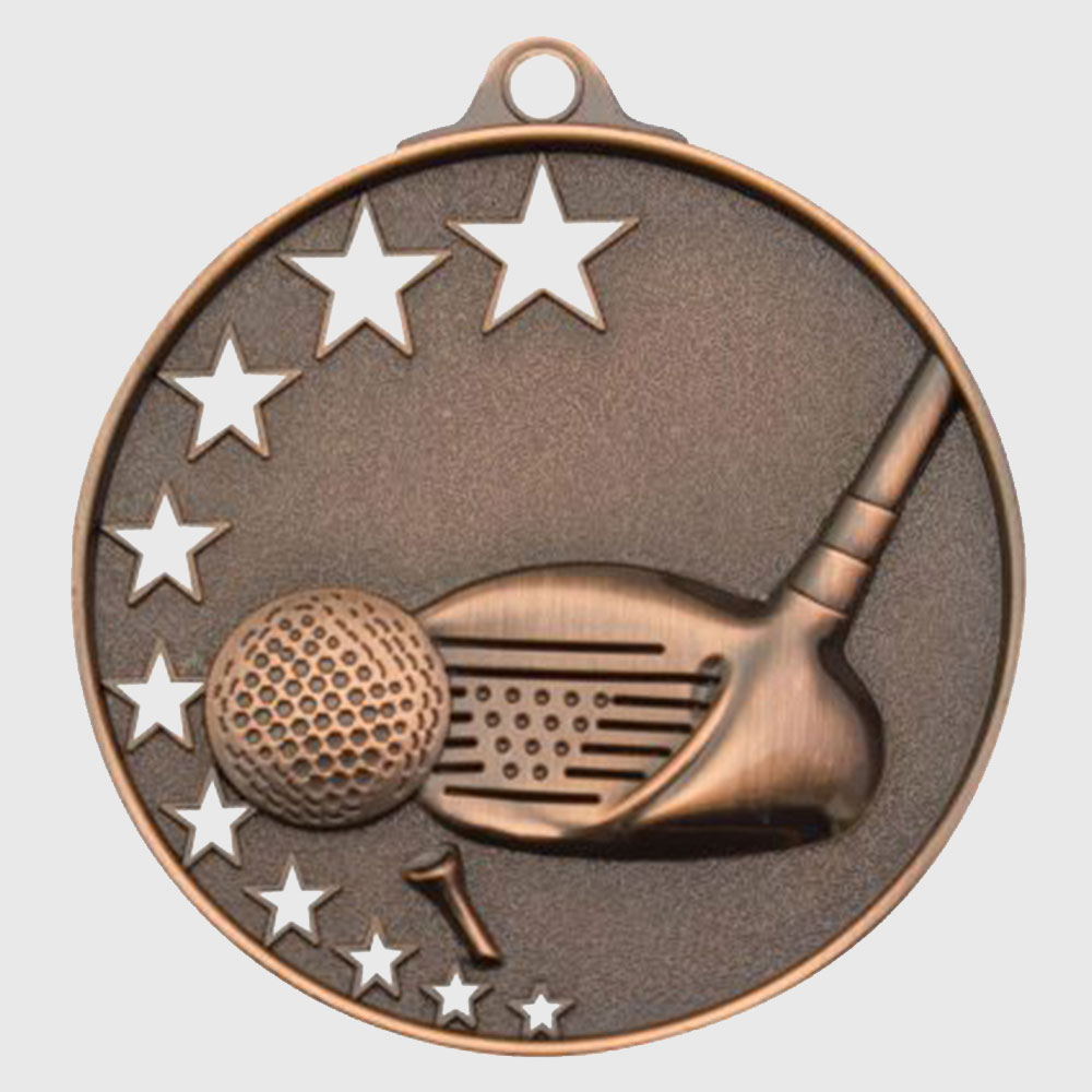 Star Golf Medal 52mm Bronze