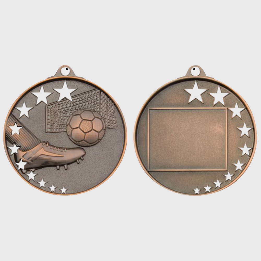 Star Soccer Medal 52mm Bronze