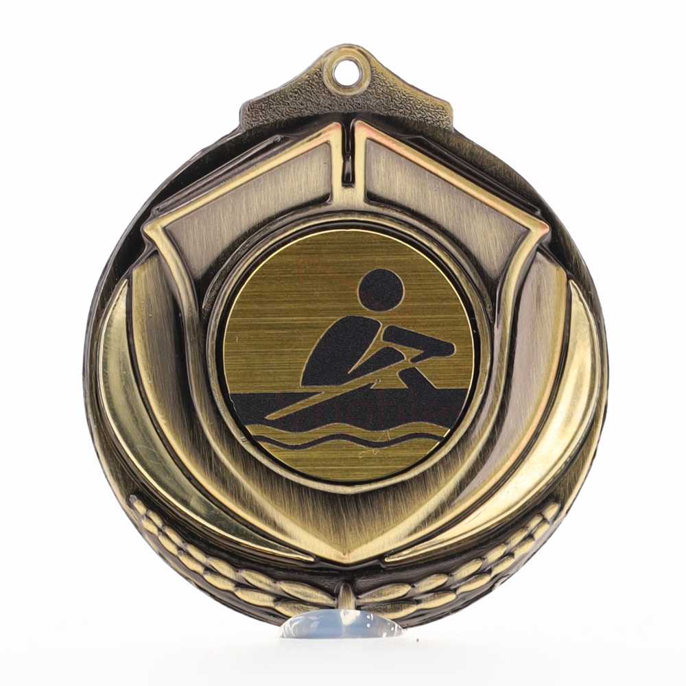 Two Tone Rowing Medal 50mm Gold