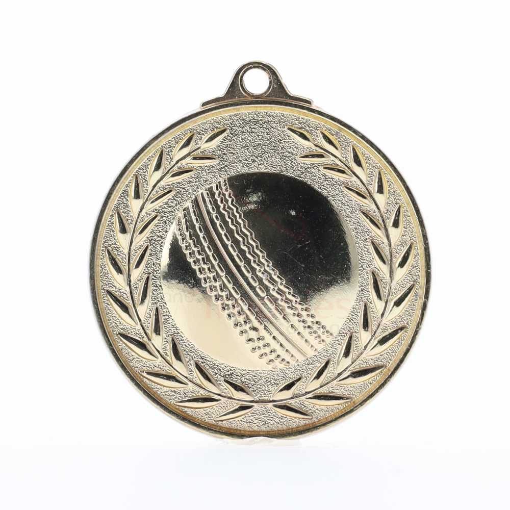 Wreath Cricket Medal 50mm Gold