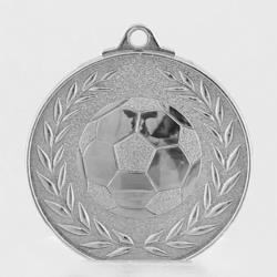 Wreath Soccer Medal 50mm Silver