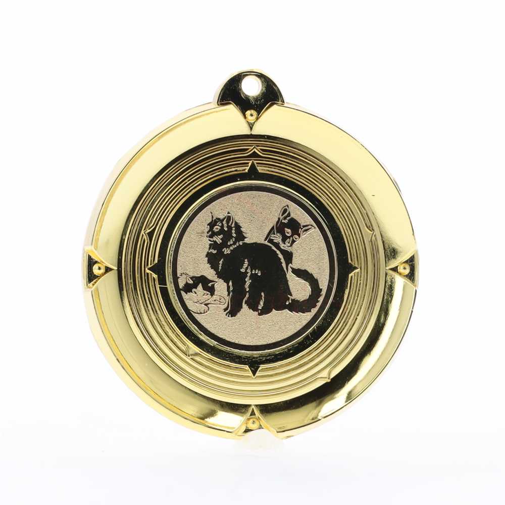 Deluxe Cat Medal 50mm Gold