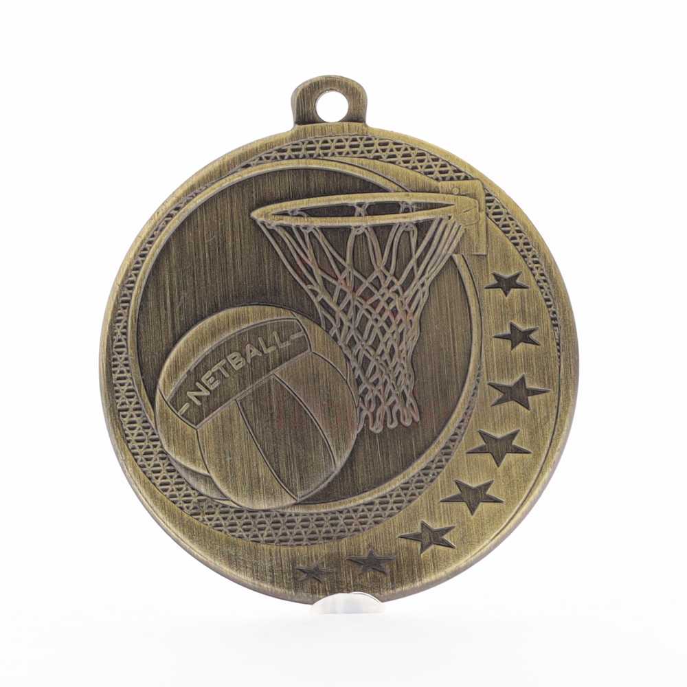 Netball Wayfare Medal Gold 50mm