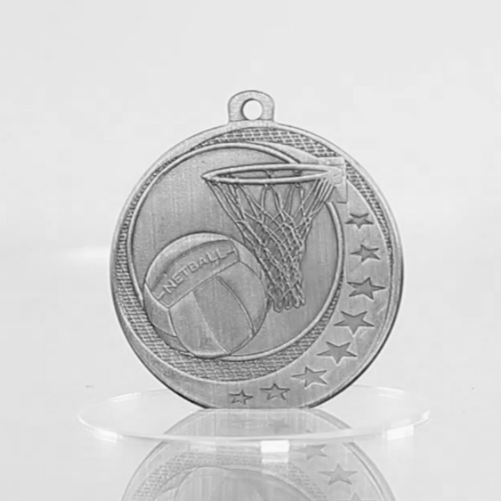 Netball Wayfare Medal Silver 50mm