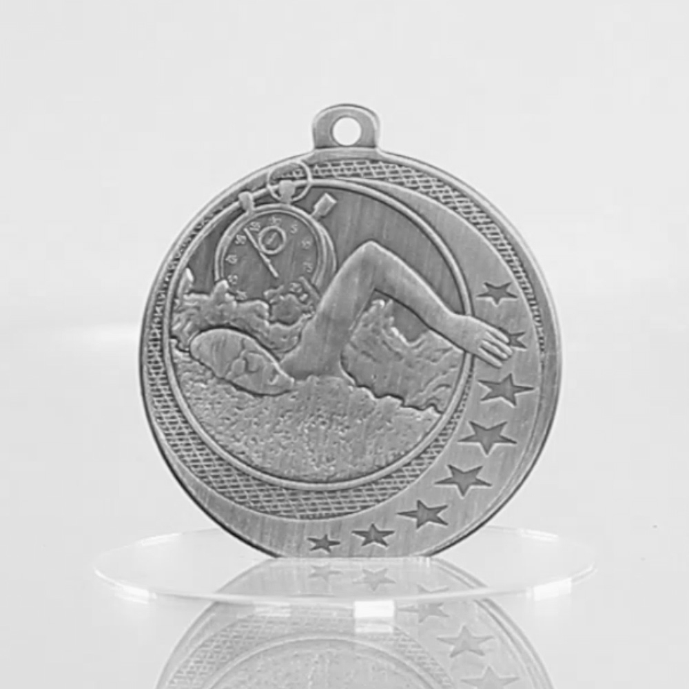 Swimming Wayfare Medal Silver 50mm