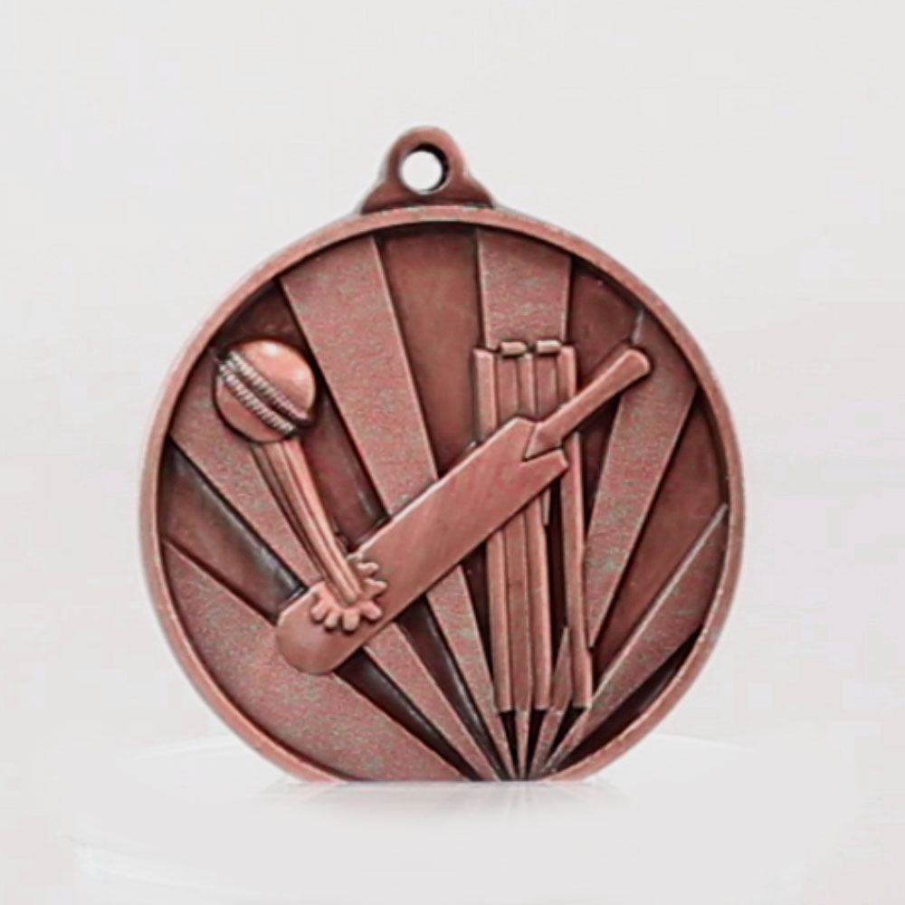 Sunrise Cricket Medal 50mm Bronze