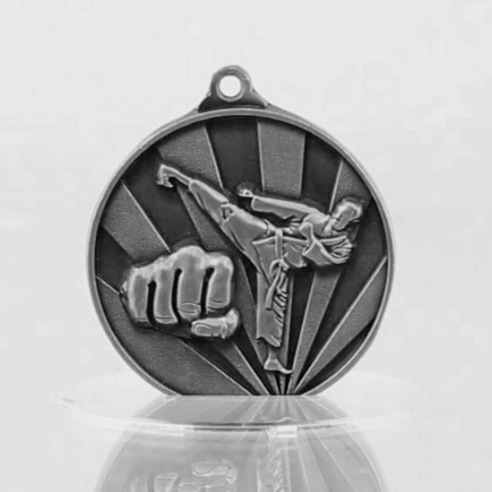 Sunrise Martial Arts Medal 50mm Silver