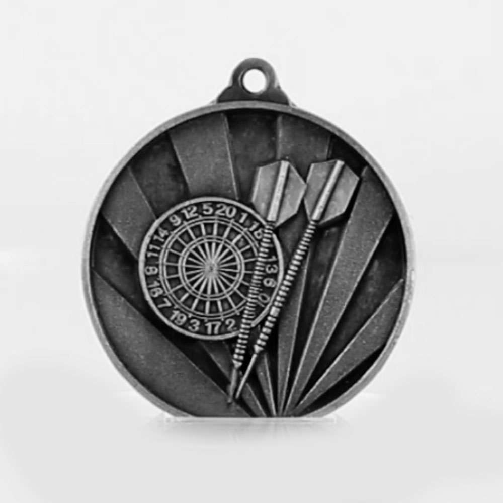 Sunrise Darts Medal 50mm Silver