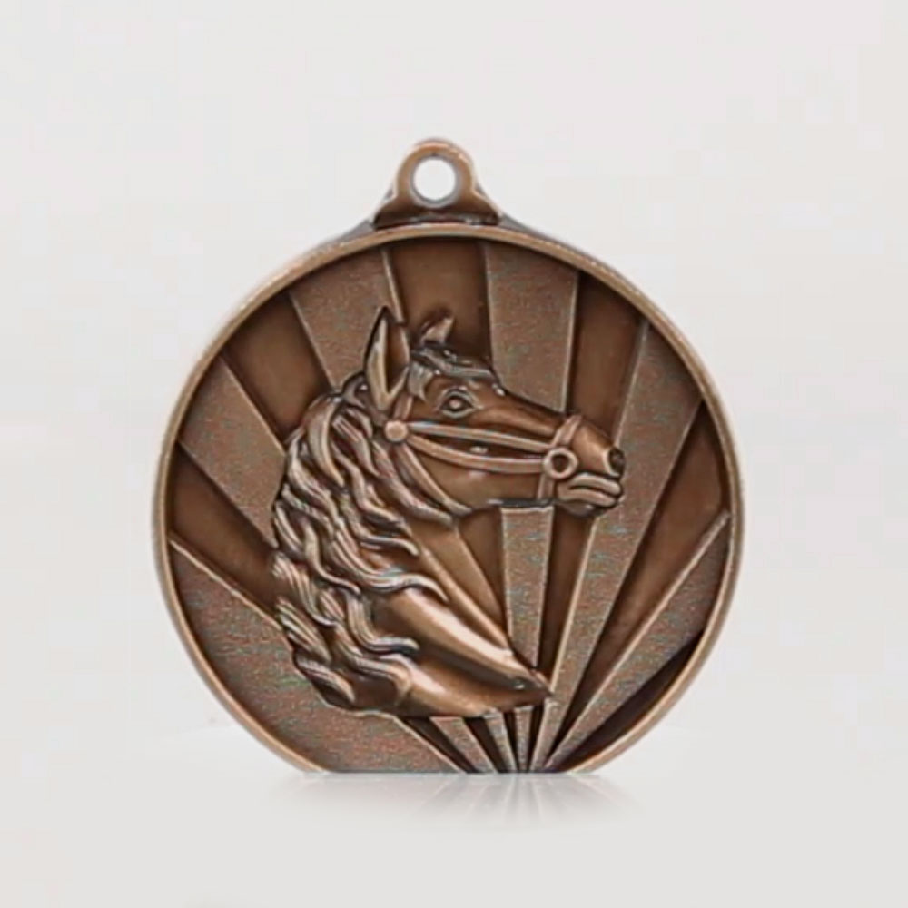 Sunrise Horse Medal 50mm Bronze