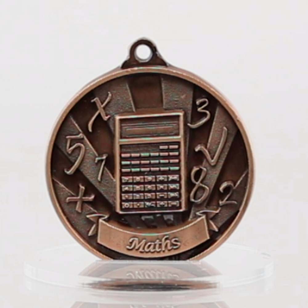 Sunrise Maths Medal 50mm Bronze