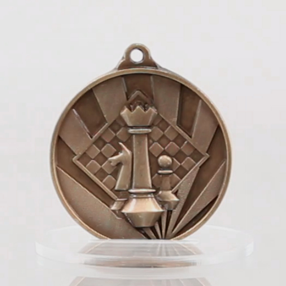 Sunrise Chess Medal 50mm Bronze