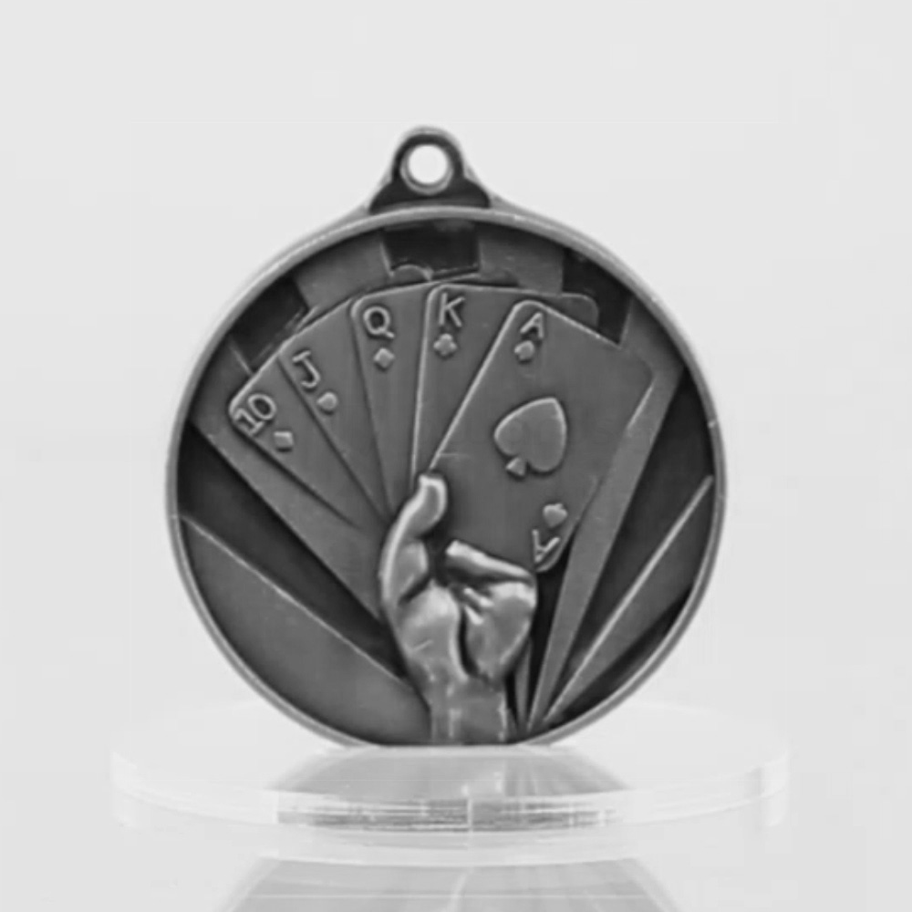 Sunrise Poker Medal 50mm Silver