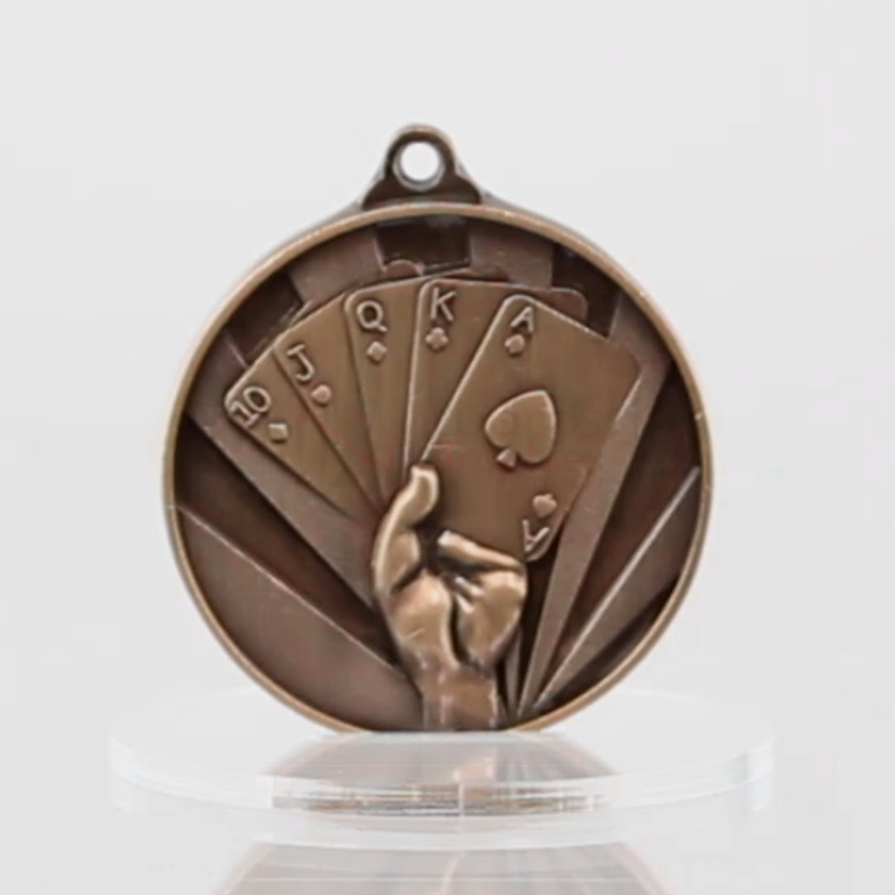 Sunrise Poker Medal 50mm Bronze