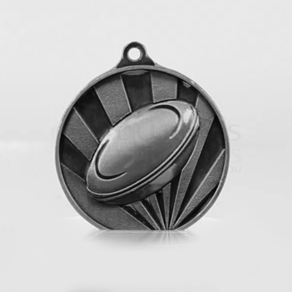 Sunrise Rugby Medal 50mm Silver