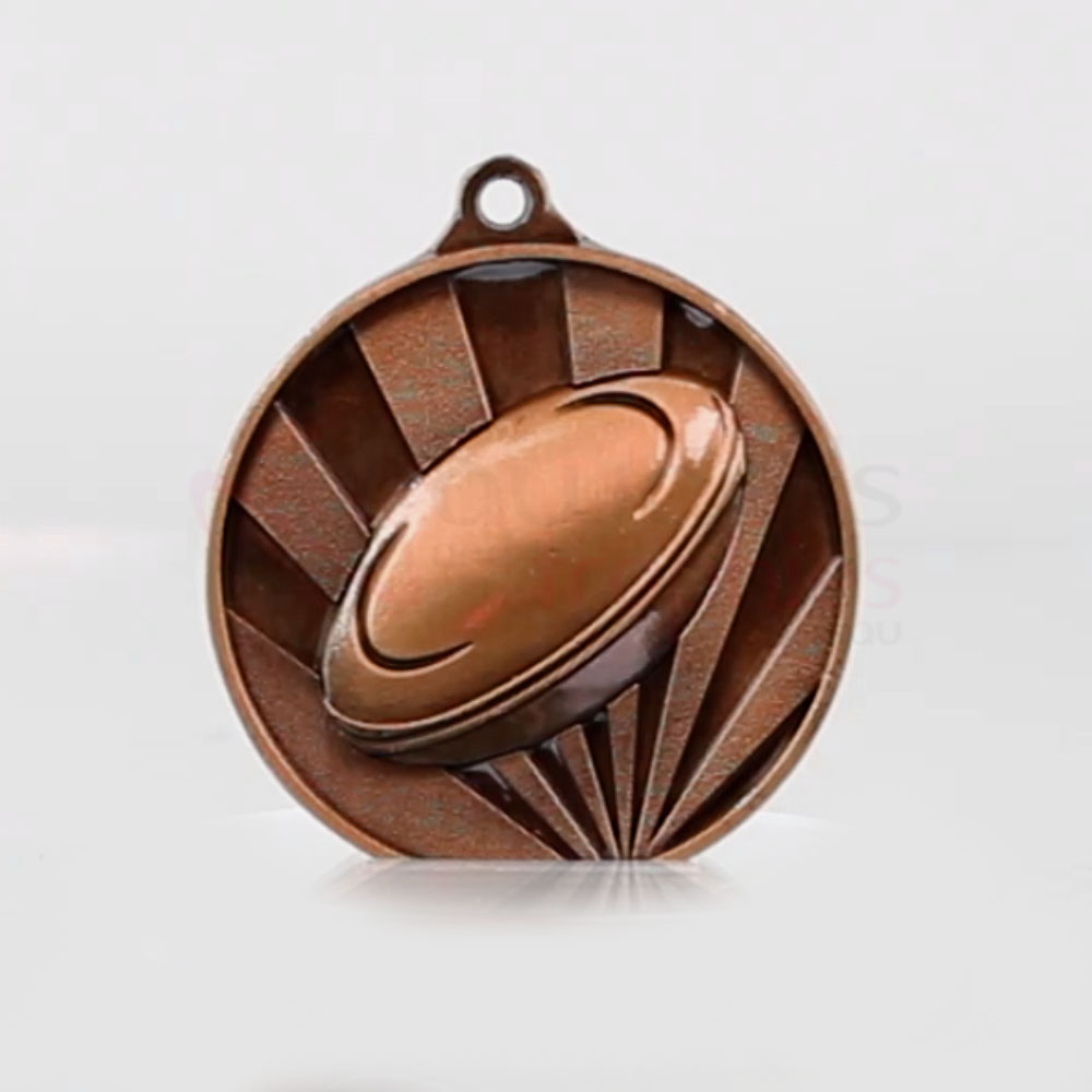Sunrise Rugby Medal 50mm Bronze