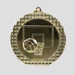 Basketball Facet Medal Gold 70mm