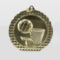 Netball Facet Medal Gold 70mm