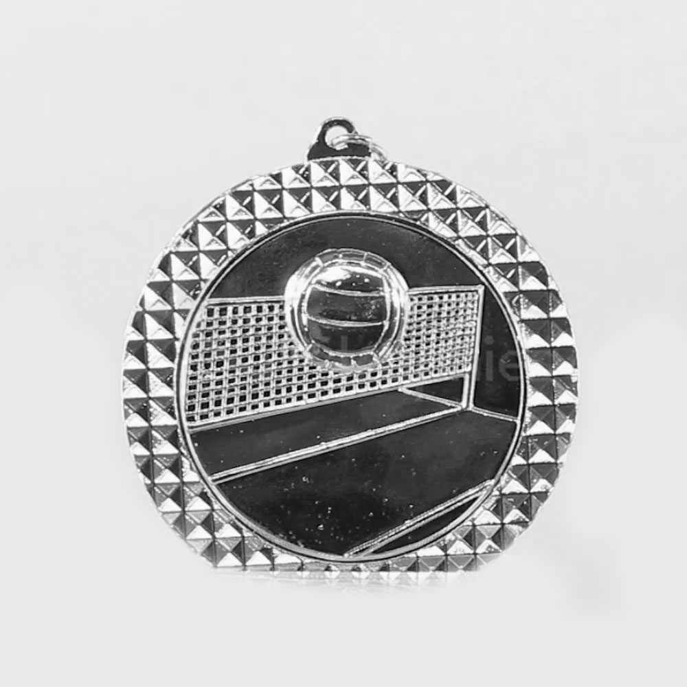 Volleyball Facet Medal Silver 70mm