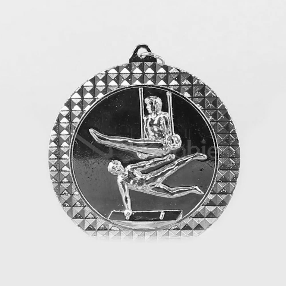 Gymnastics Male Facet Medal Silver 70mm