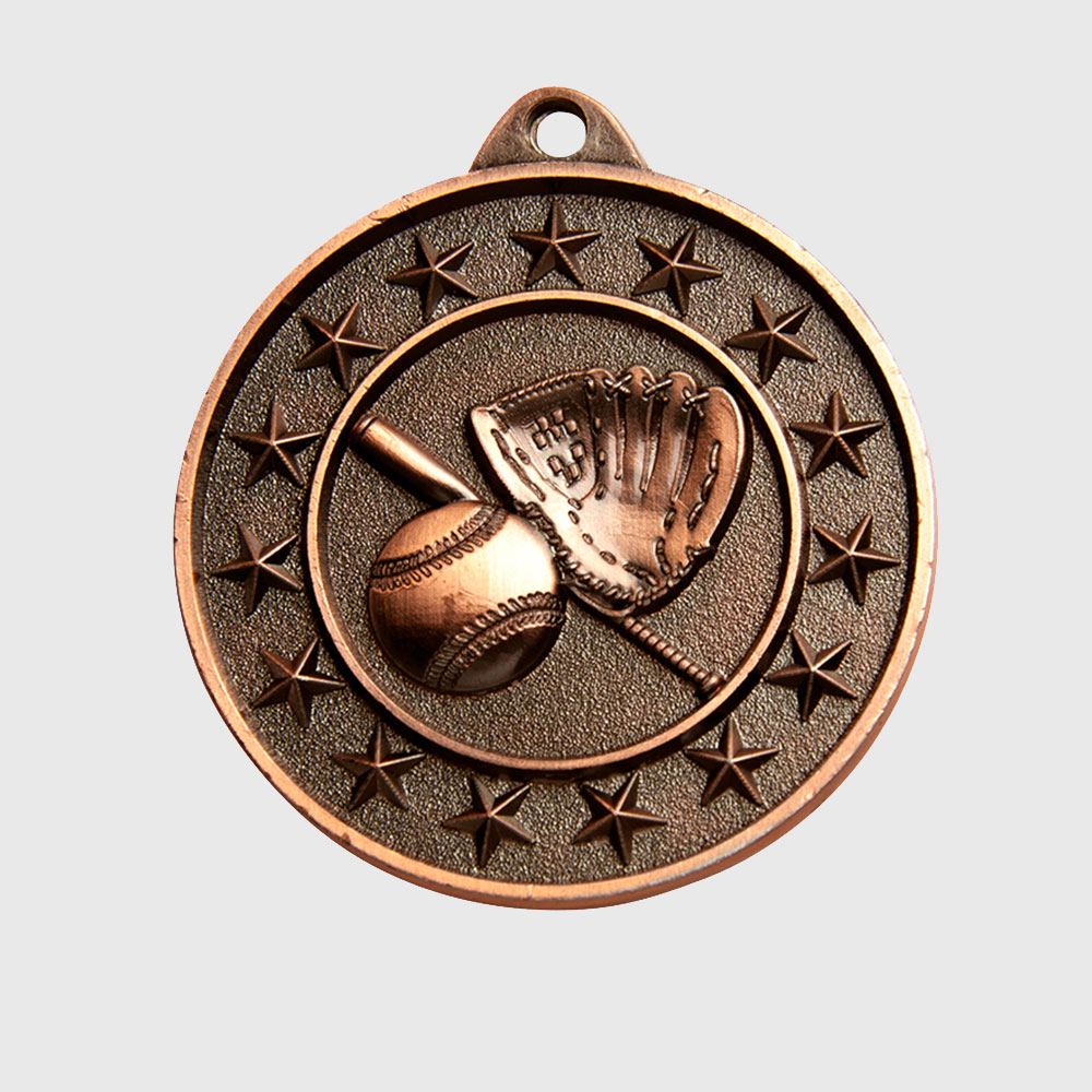 Baseball Starry Medal Bronze 50mm