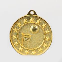 Netball Starry Medal Gold 50mm