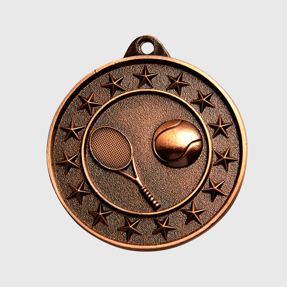 Tennis Starry Medal Bronze 50mm