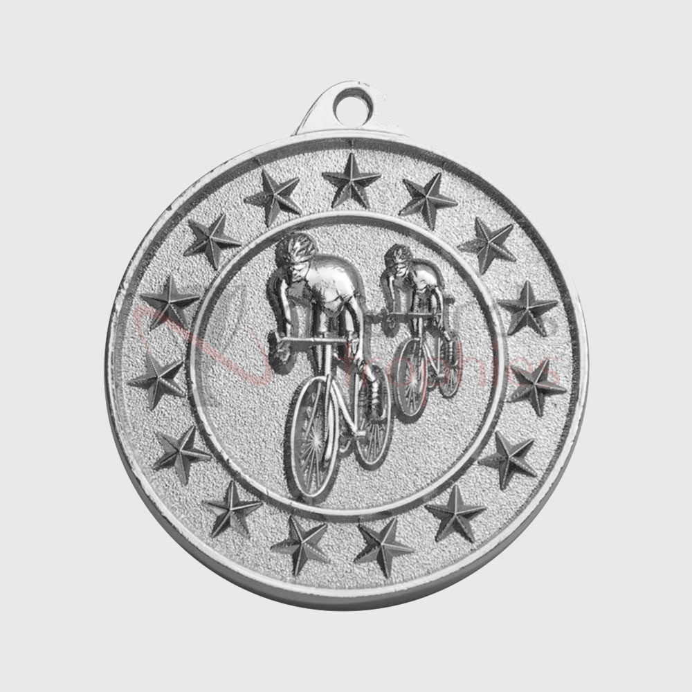 Cycling Starry Medal Silver 50mm