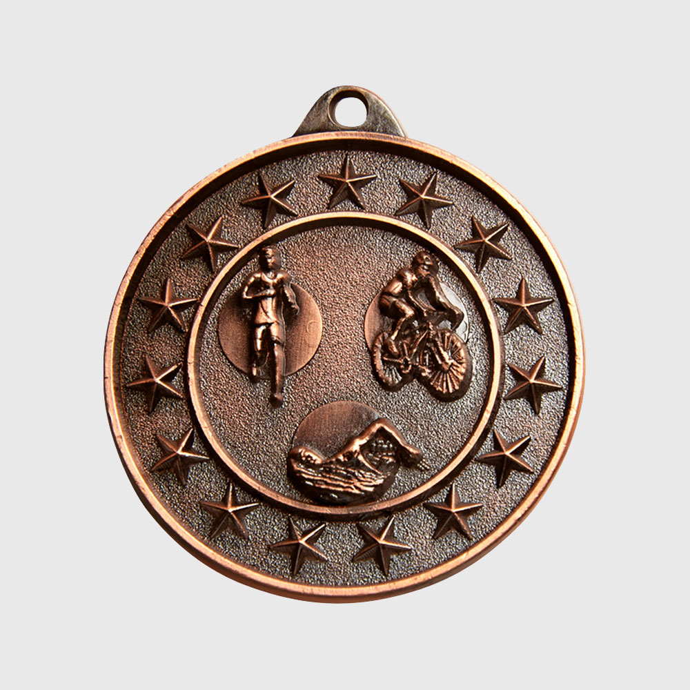 Triathlon Starry Medal Bronze 50mm