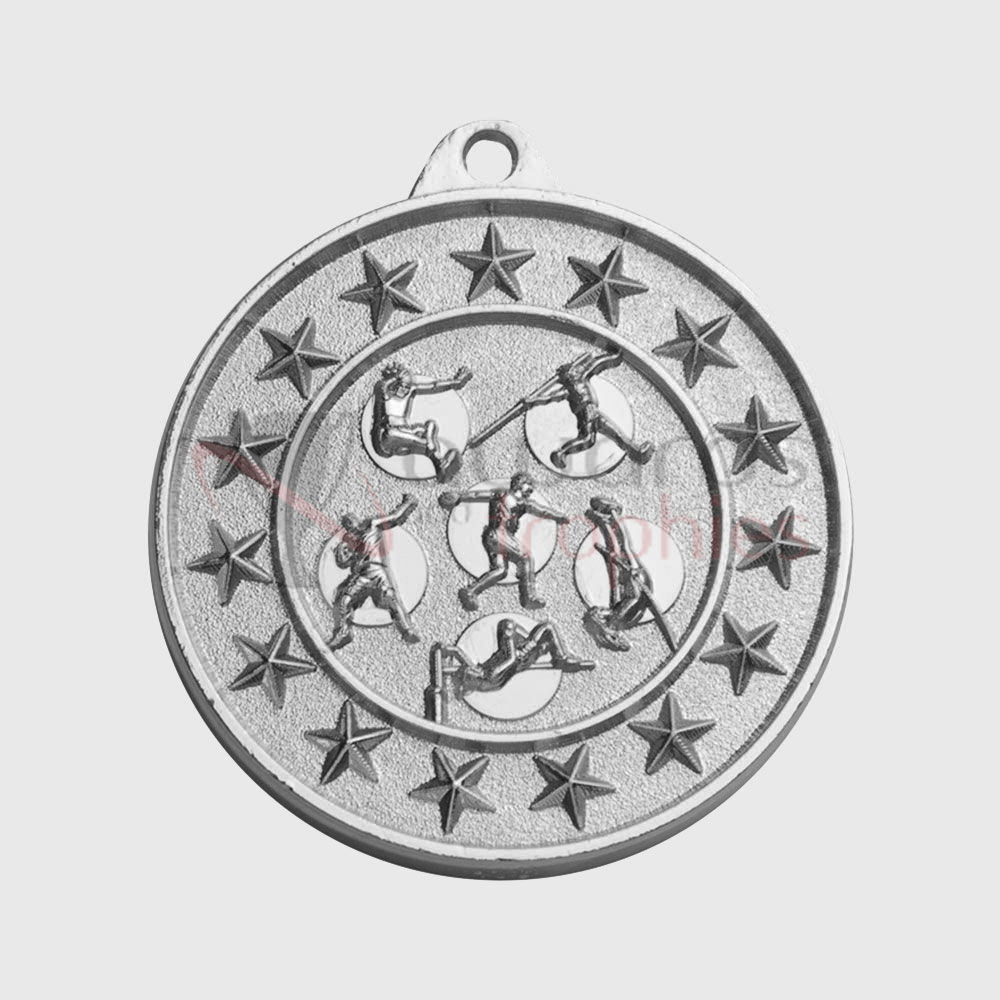Athletics Starry Medal Silver 50mm