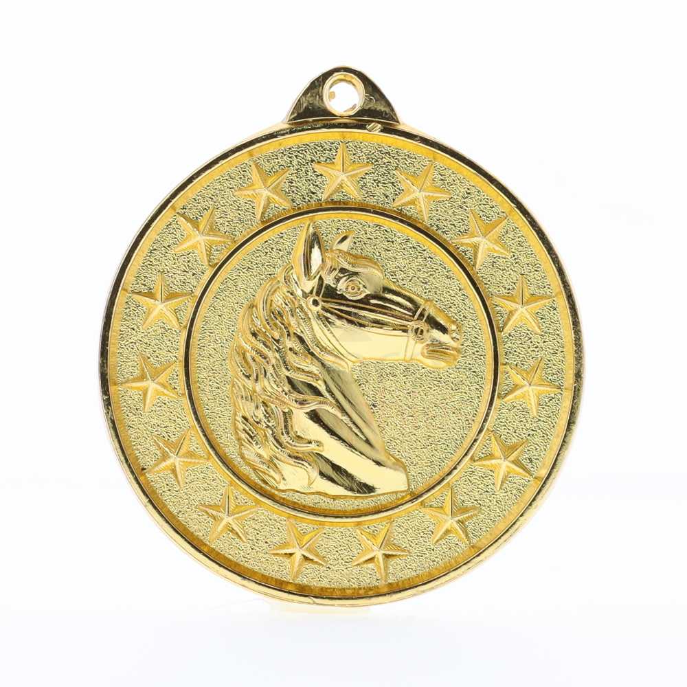 Horse Starry Medal Gold 50mm