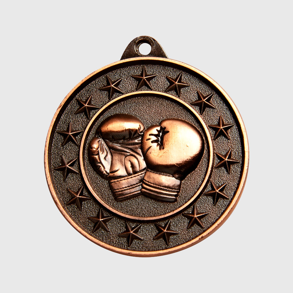 Boxing Starry Medal Bronze 50mm