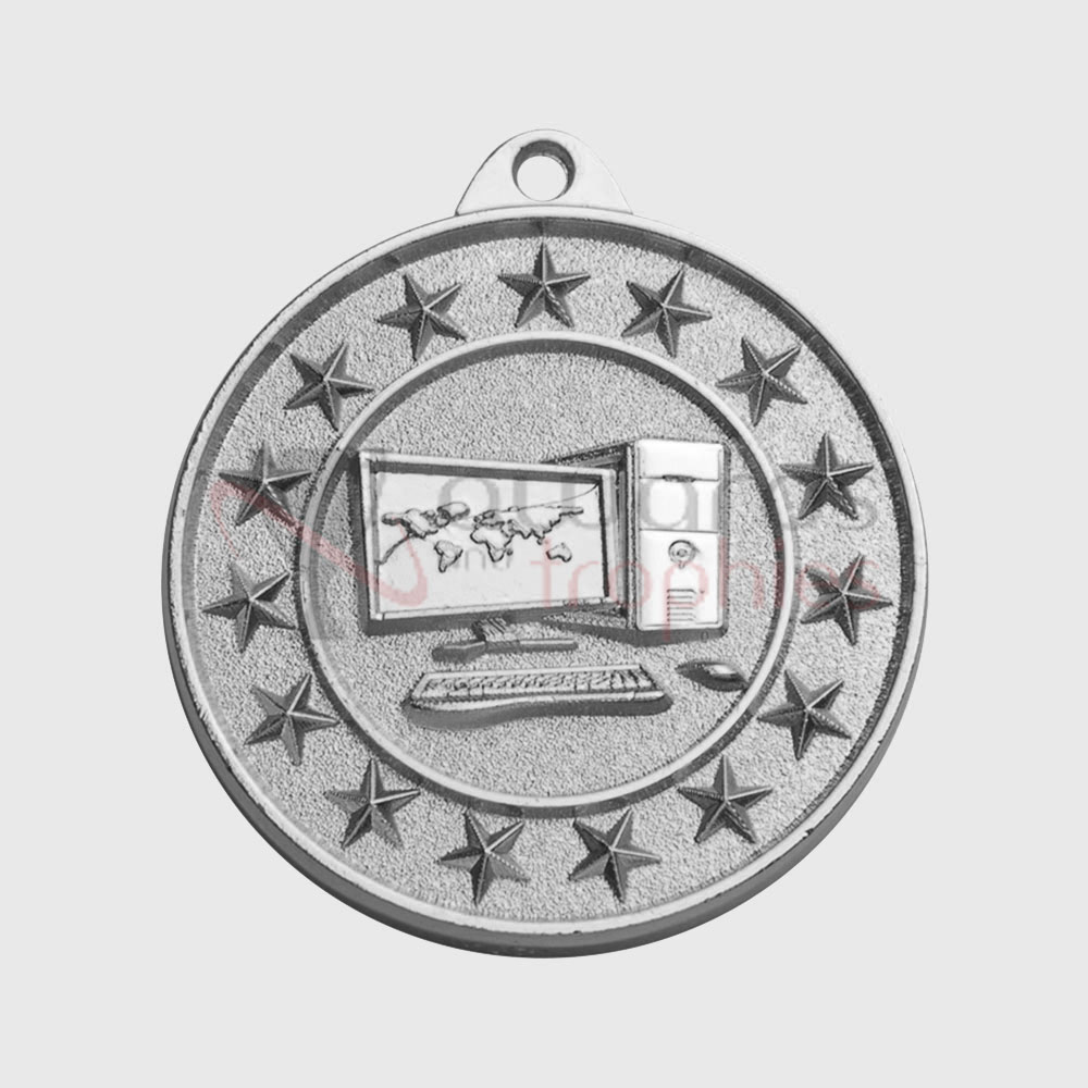 Computer Starry Medal Silver 50mm