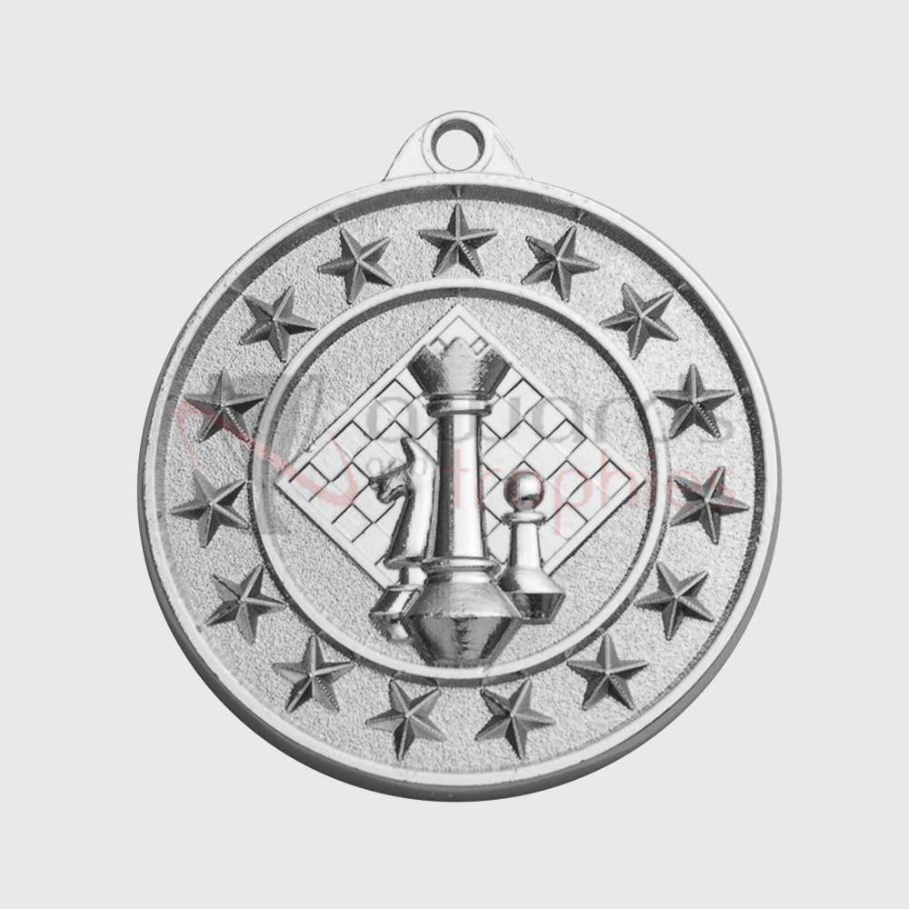 Chess Starry Medal Silver 50mm