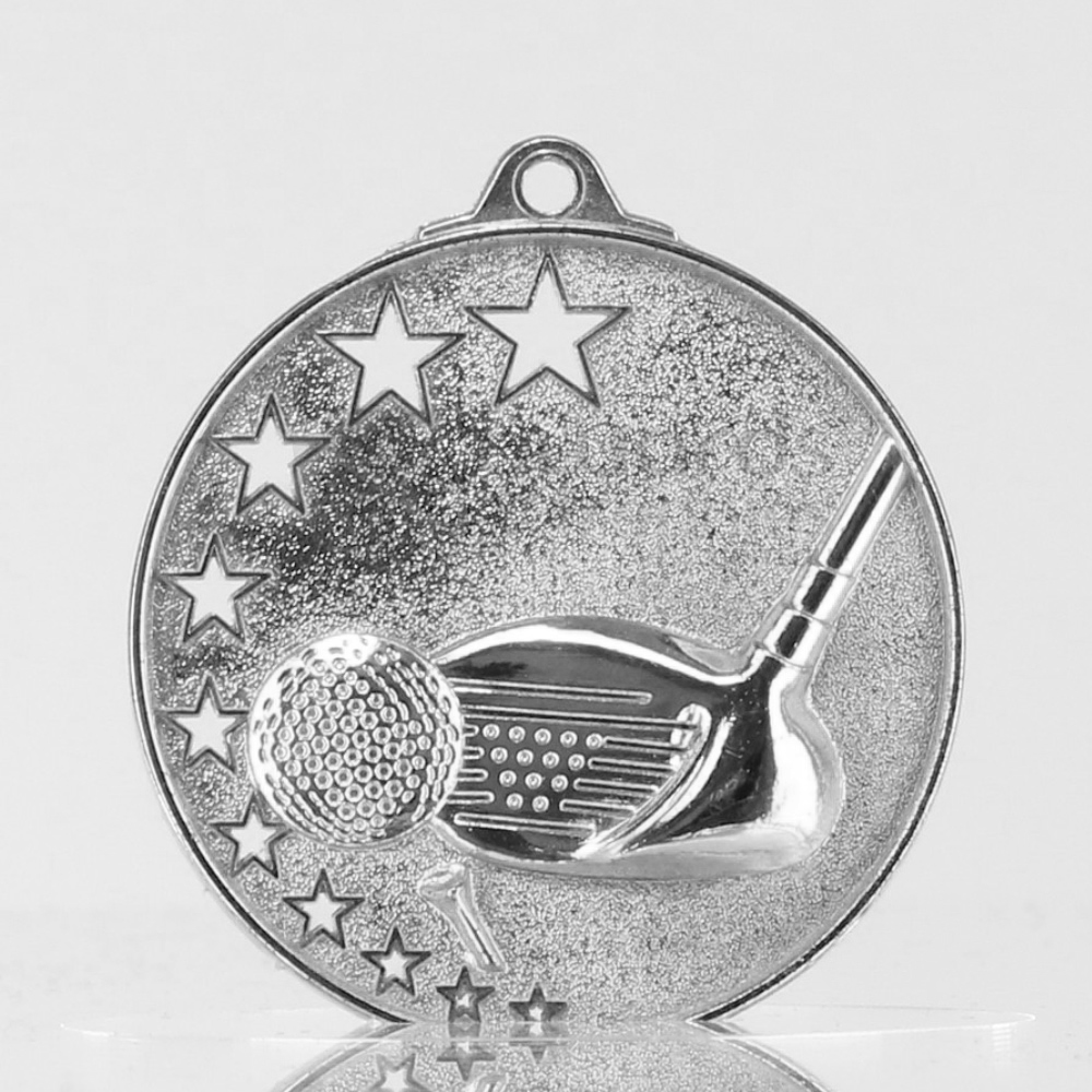 Star Golf Medal 52mm Silver