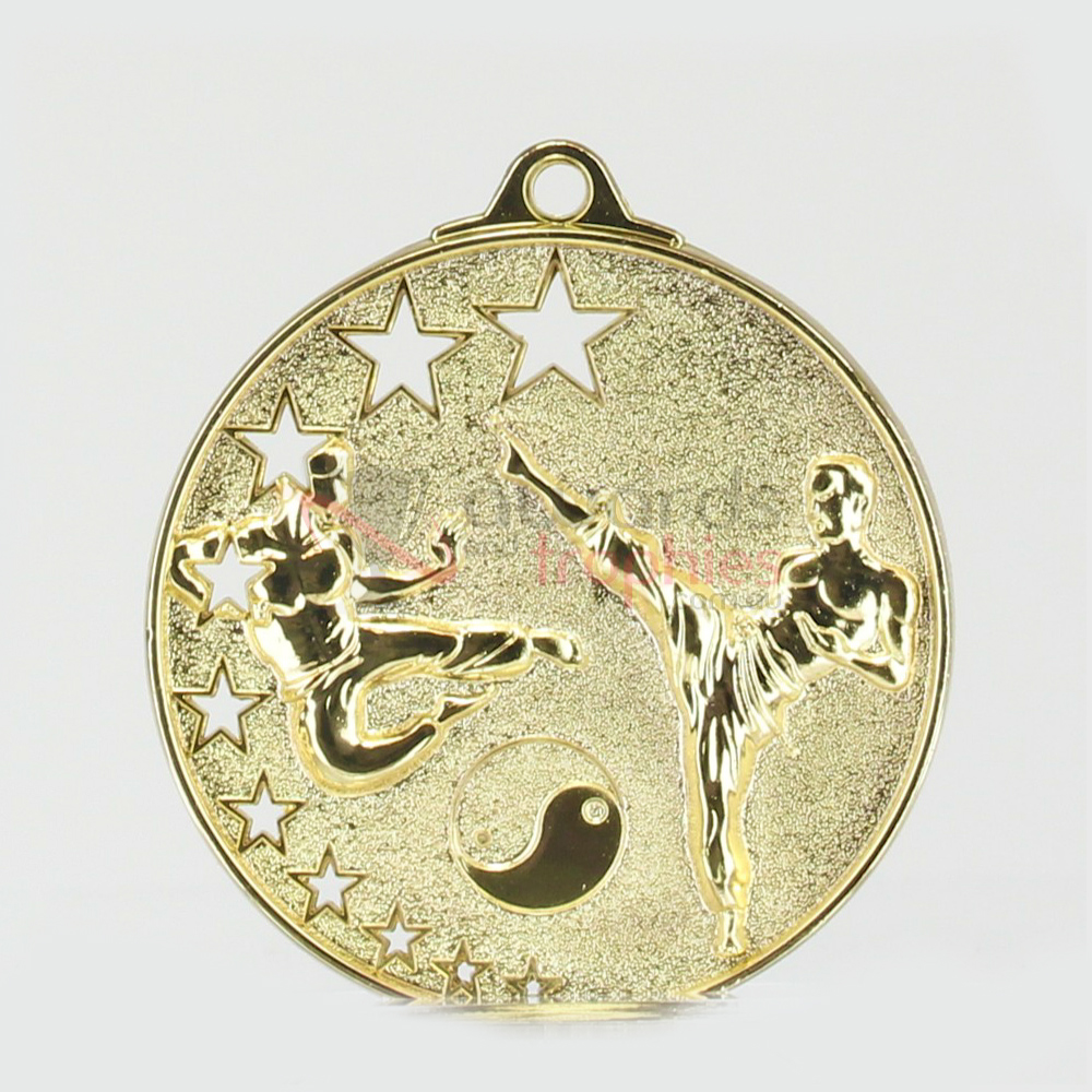 Star Karate Medal 52mm Gold