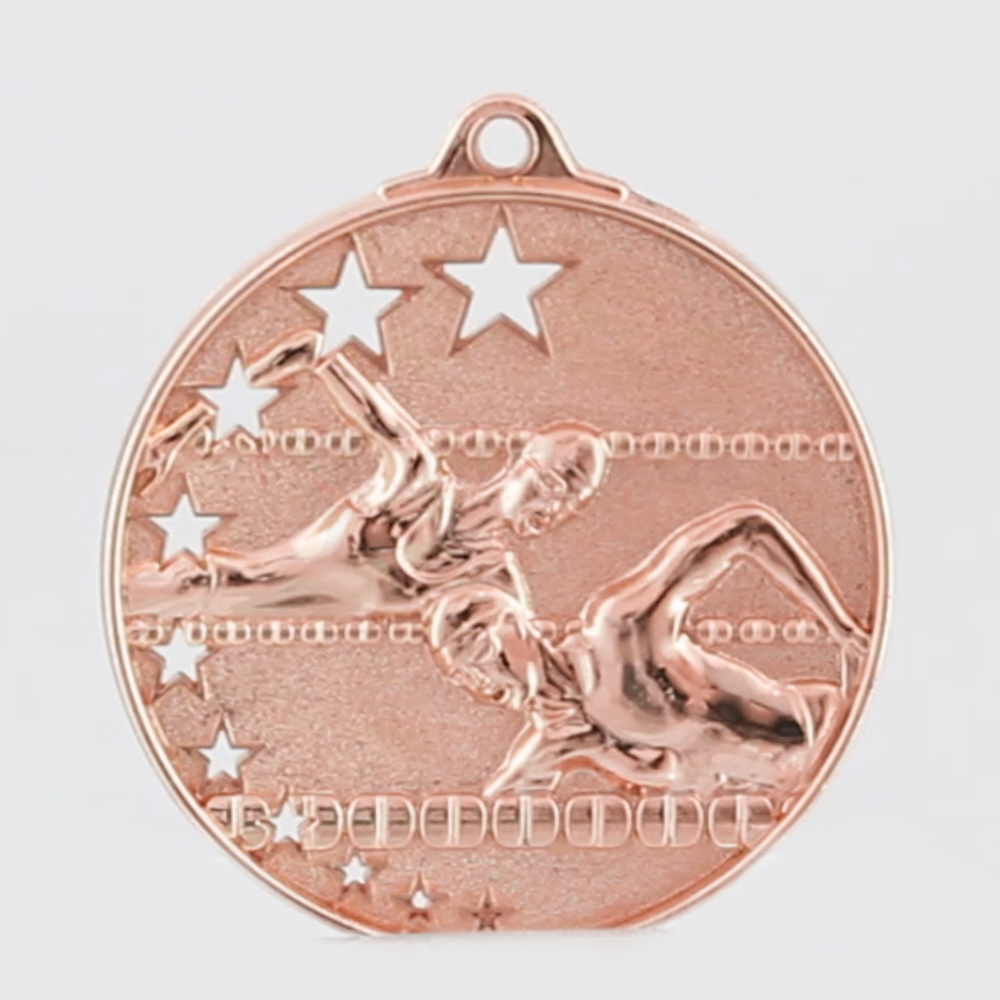 Star Swimming Medal 50mm Bronze
